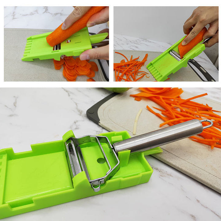 2-in-1 Vegetable Shredder & Slicer, Multi Double Knife Peeler | Bowlift