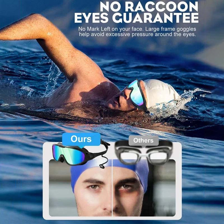 Wide View Anti-Fog Swimming Goggles Bowlift