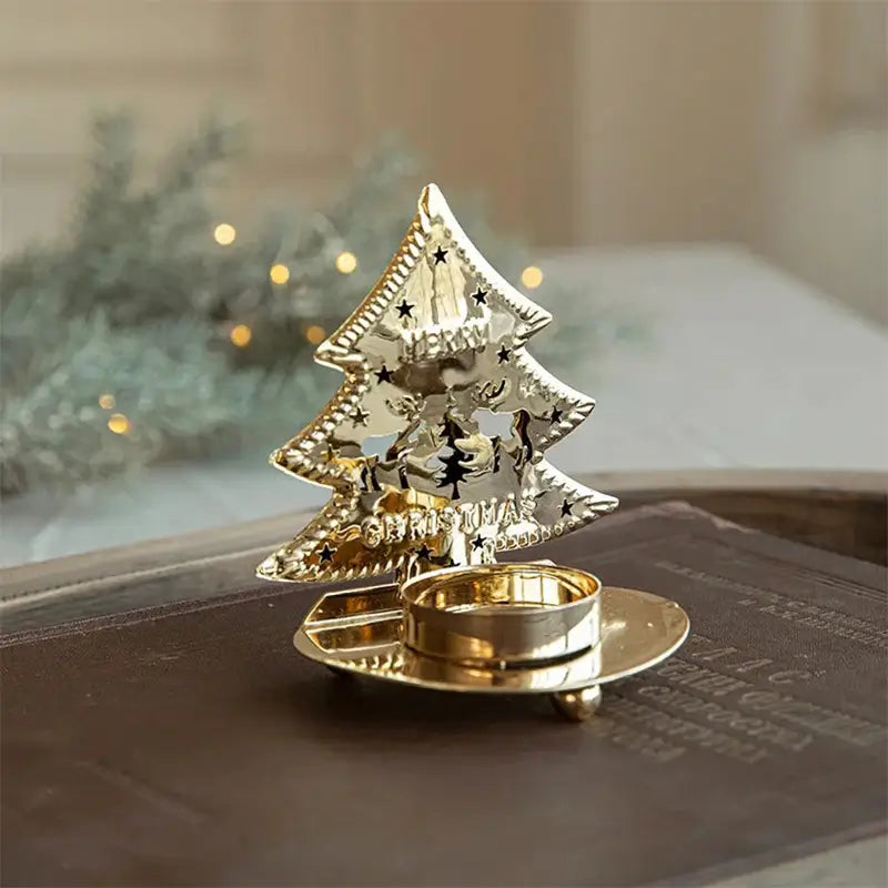 BowLift | Gold Christmas Candle Holder