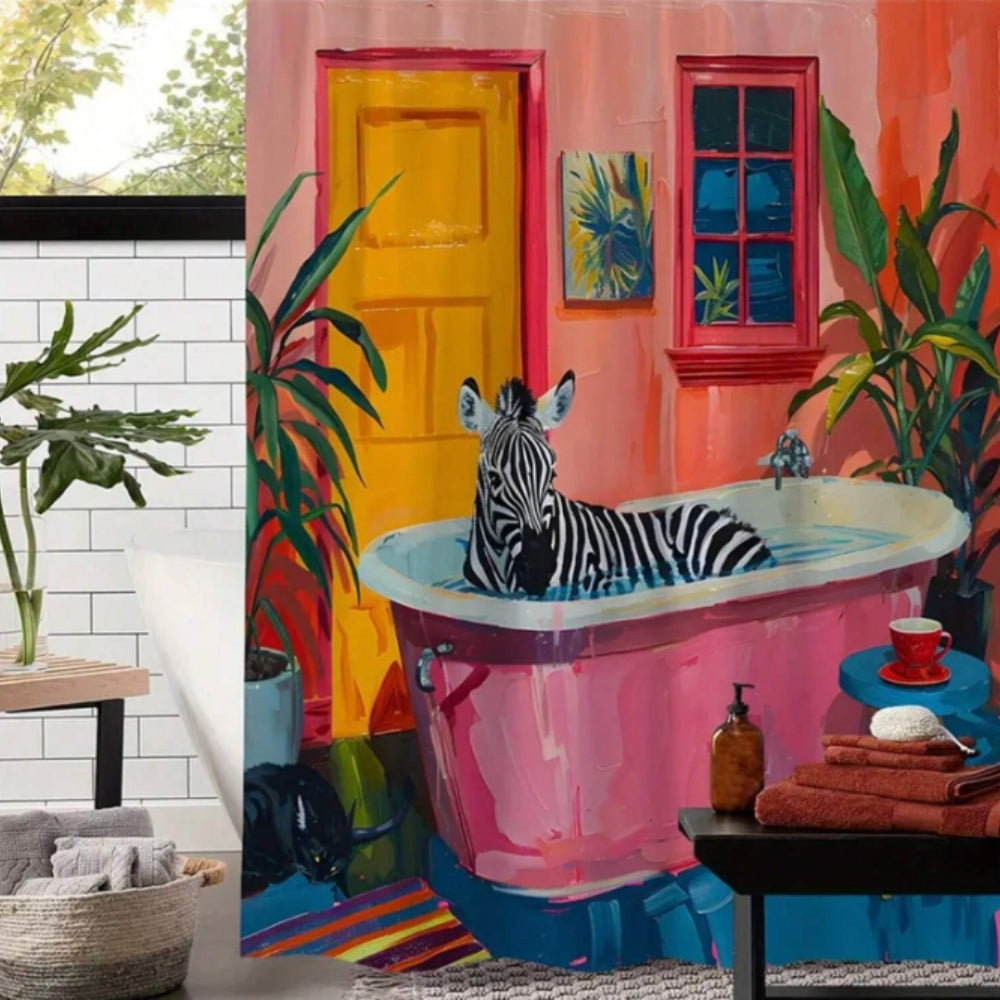 BowLift | Playful Pink Zebra Curtain