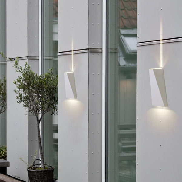 Simple Trapezoidal Outdoor Waterproof LED 2-Light Wall Sconce Lamp | Bowlift
