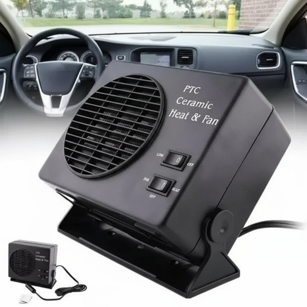 BowLift | 12V Ceramic Car Heater Fan | 150W-300W | Portable Defroster w/ Automatic Thermostat
