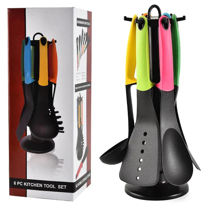 6 Pieces Kitchen Tools Spatula Set Silicone Non-Stick Bowlift