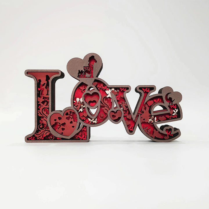 Valentine's Day 3D Wooden Carving Ornaments | Bowlift