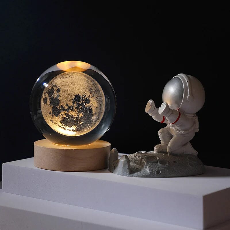 BowLift | 3D Crystal Ball Night Light With Wood Base