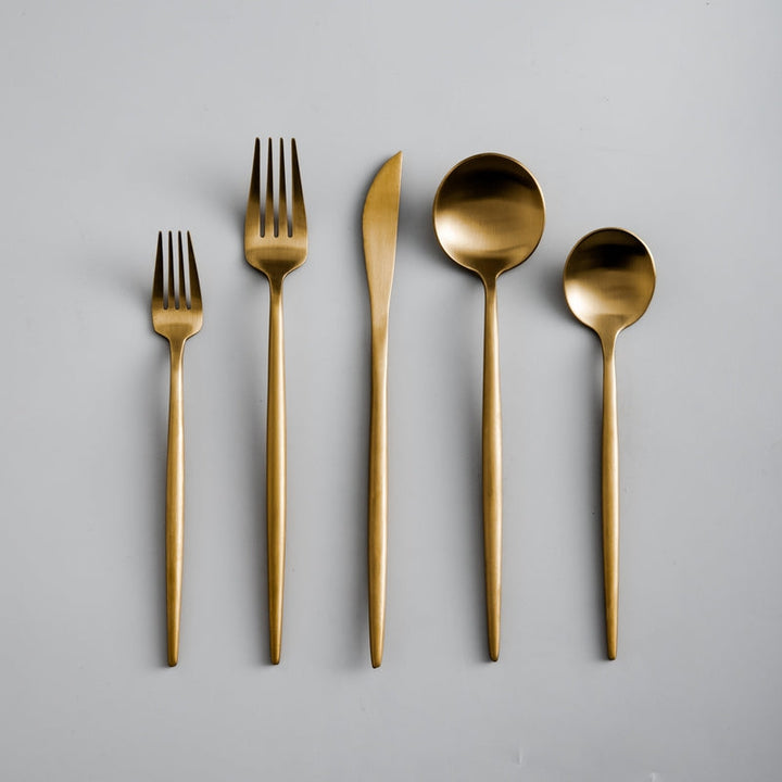 BowLift | Minimalist Luxury Cutlery Set – 20 pieces, Titanium & Stainless Steel