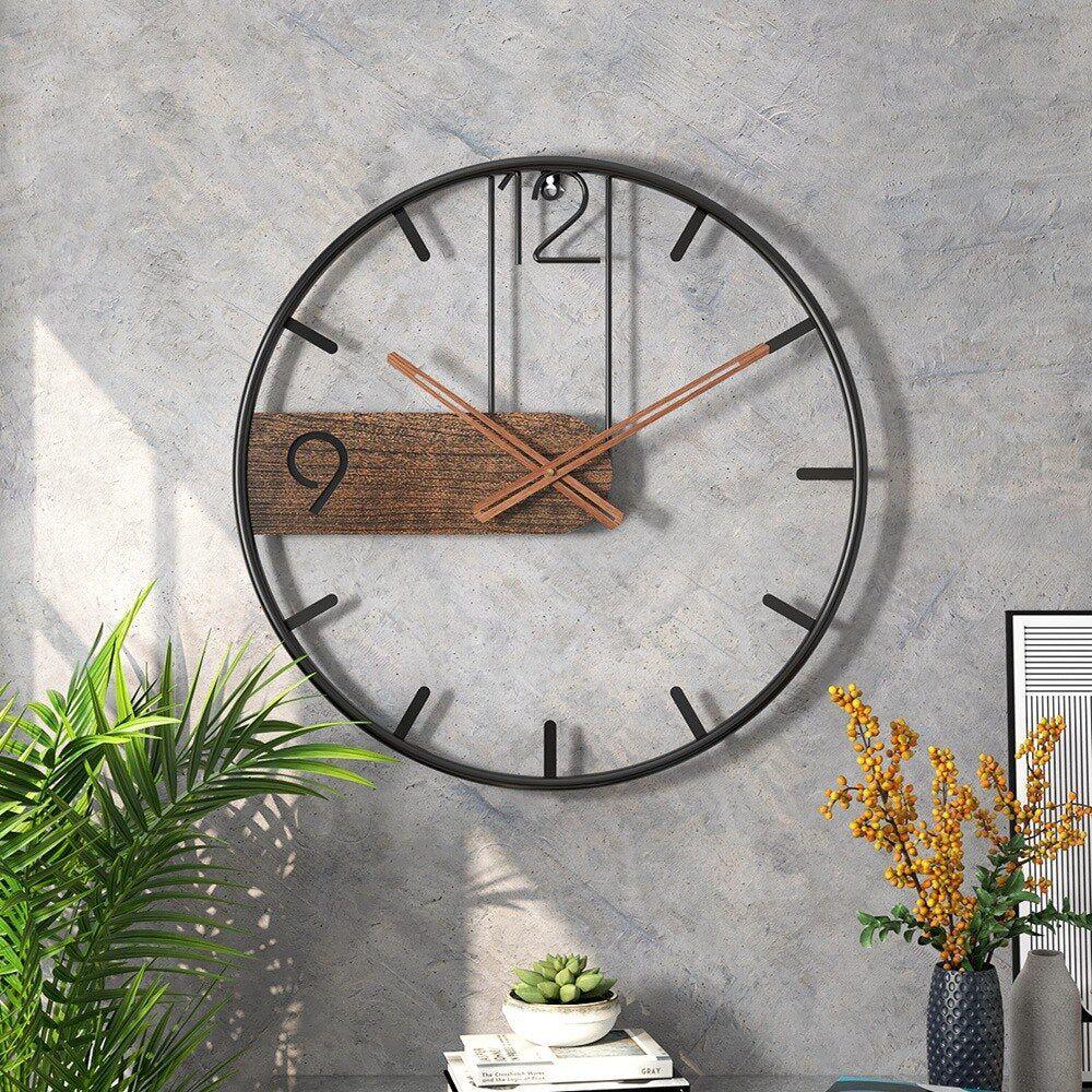 GrandeTime Clock - Modern large round metal wall clock | Bowlift