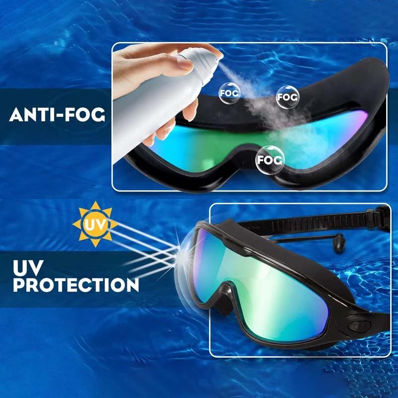 Wide View Anti-Fog Swimming Goggles Bowlift
