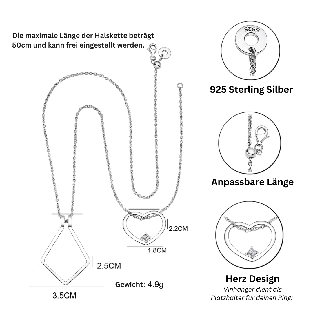 Amelina Heart-Necklace with Ring Holder – Elegance in Full Bloom Bowlift