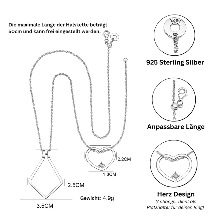 Amelina Heart-Necklace with Ring Holder – Elegance in Full Bloom Bowlift