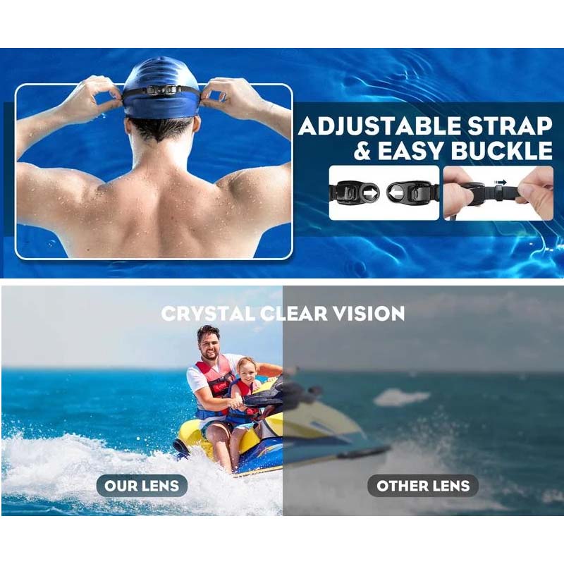 Wide View Anti-Fog Swimming Goggles Bowlift