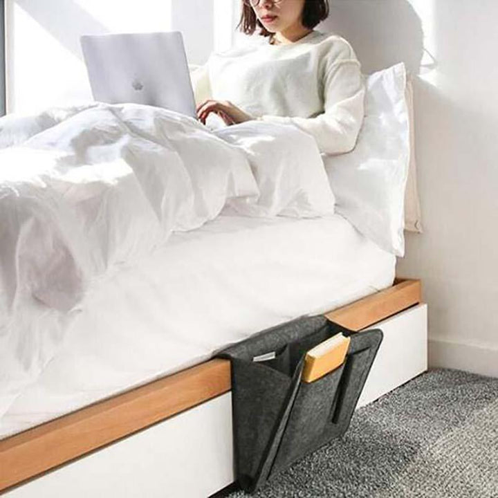 Sofa Bedside Felt Storage Bag with Pockets Hanging Organizer | Bowlift