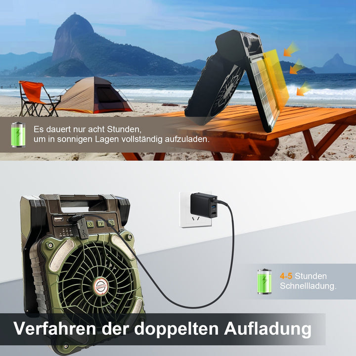 Portable Solar Camping Fan LED Light | Bowlift