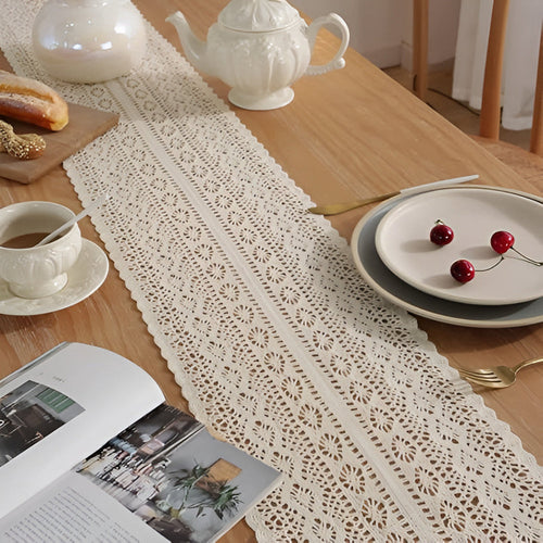 BowLift | Rustic Crochet Bloom Table Runner