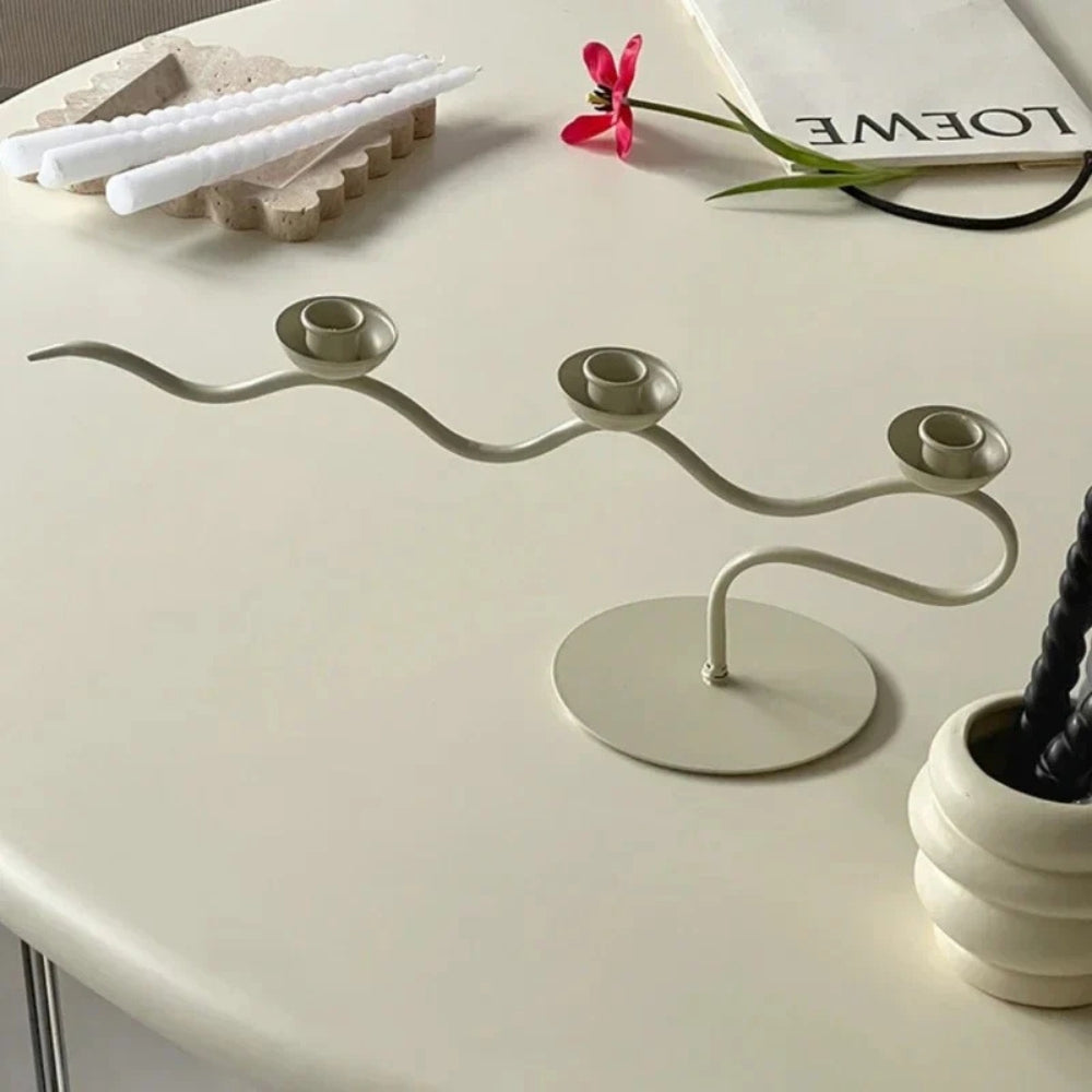 BowLift | Tri Iron Twisted Candle Holder