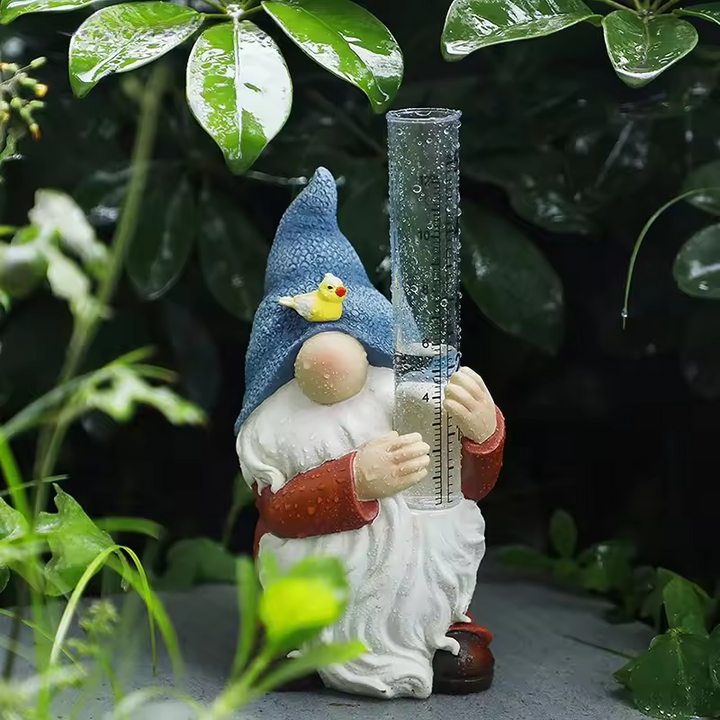BowLift | Gnome Garden Statue with Resin Rain Gauge