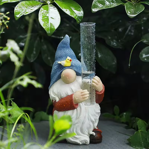 BowLift | Gnome Garden Statue with Resin Rain Gauge