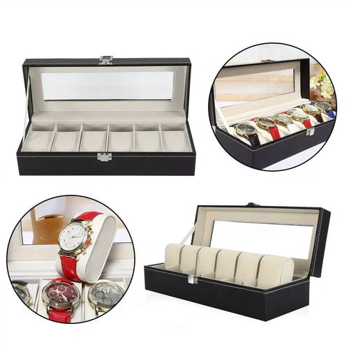 6 and 12 Slot Leather Watch Organizers Bowlift