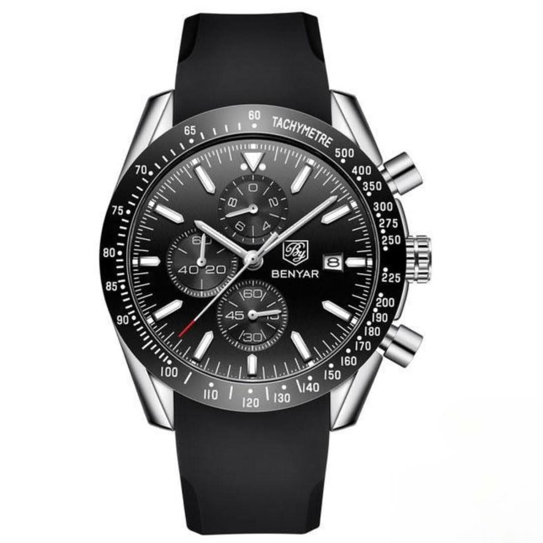 BowLift | Men’s Waterproof Quartz Watch with Leather Strap