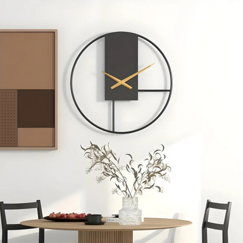 BowLift | Aurum | Large Wall Clock Modern Black 40 cm Minimalistic