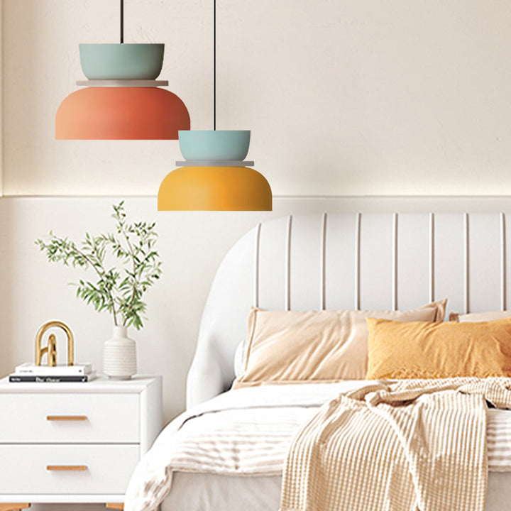 BowLift | Nordic Color Block Pendant Light Fixture - Modern Hanging Lamp for Kitchen & Dining Room