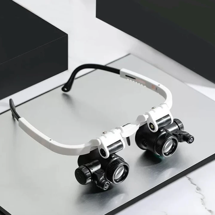 BowLift | Adjustable LED Magnifying Glasses with 8x, 15x and 23x Magnification for Hobbies and Precision Work