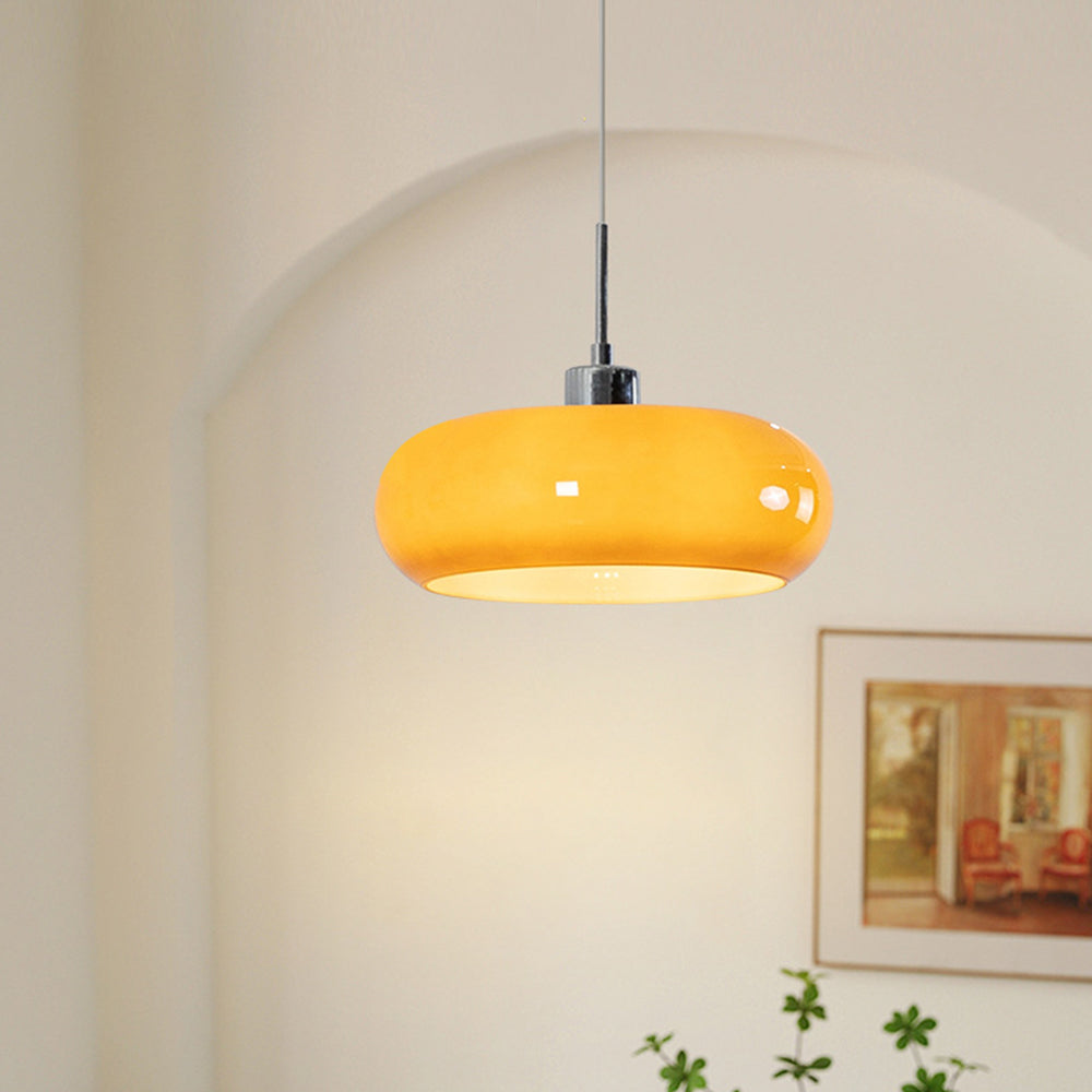 BowLift | Hailie | Pendant Light Orange/White 28 cm Glass