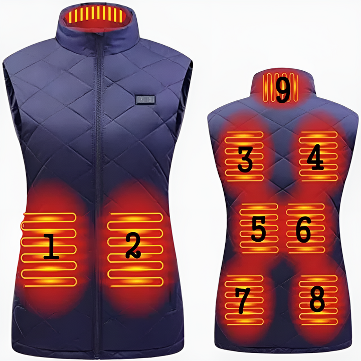 BowLift | Heated vest for women with dual control and 9 heating zones – comfort and warmth for every season