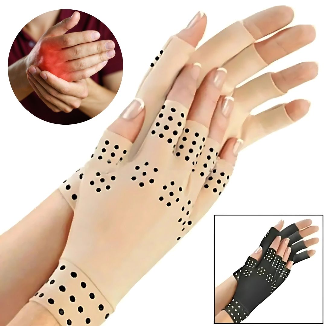ThermaFlex Fingerless Arthritis Gloves | Magnetic Compression Gloves for Arthritis Pain Relief - Improved Circulation - Reduced Swelling Bowlift