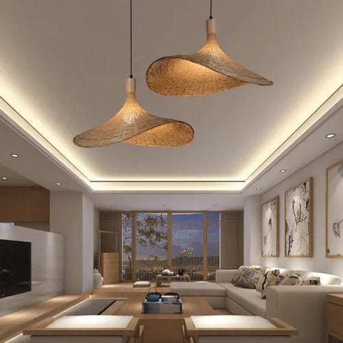 Wicker Pendant Lamp - RusticWeave | Bowlift