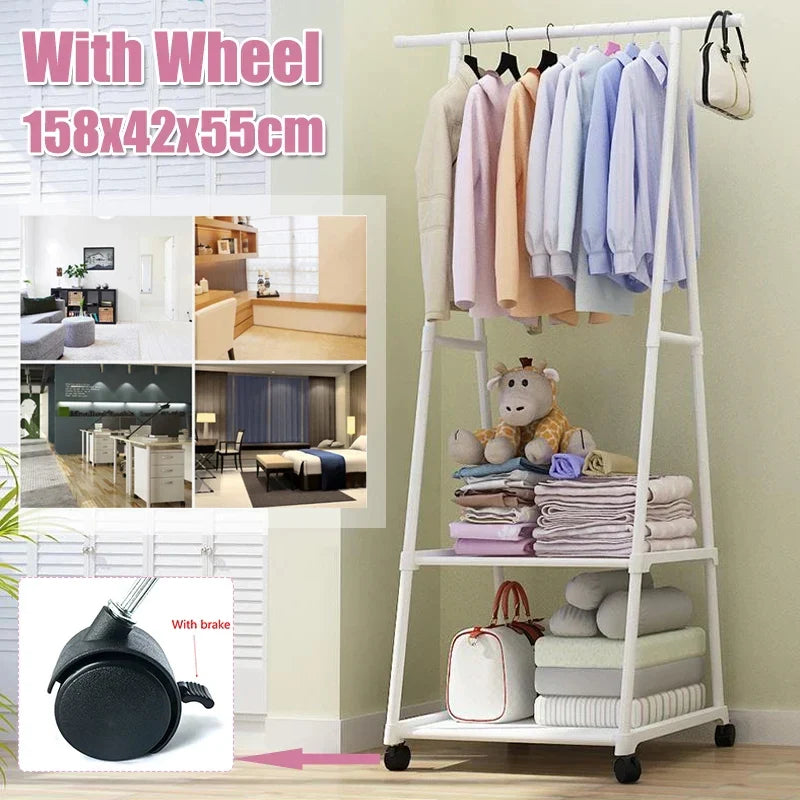 Metal Coat Jacket Hat Hanger Multifunction Stand Organizer Black Bowlift
