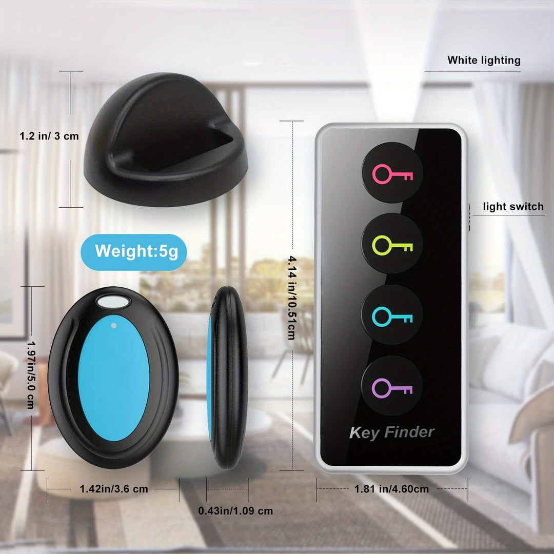 BowLift | 4-in-1 Key Finder with LED Flashlight and Color-Coded Receivers – Compact Key Locator for Keys, Remote Controls, and More
