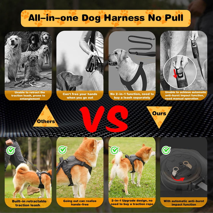 BowLift | mamymarket™ - Dog Harness and Retractable Leash Set All-in-One