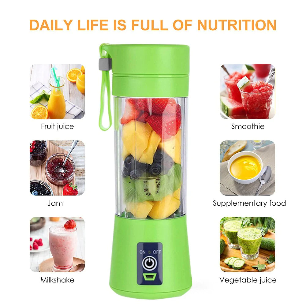 Portable Chargeable Travel Juicer Blender 6 Blade Bowlift