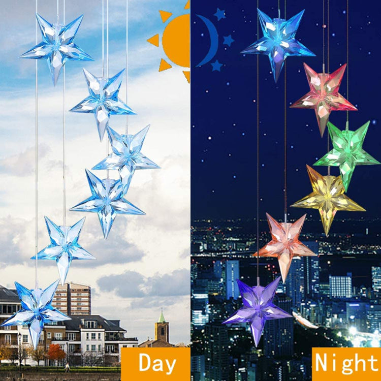 LED Solar Butterfly Wind Chime Garden Hanging Light Bowlift