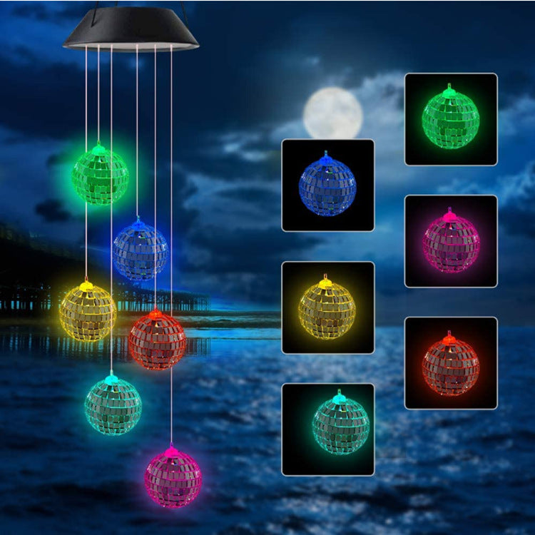 LED Solar Butterfly Wind Chime Garden Hanging Light Bowlift