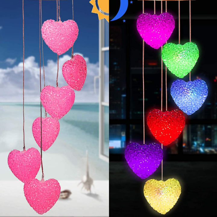LED Solar Butterfly Wind Chime Garden Hanging Light Bowlift