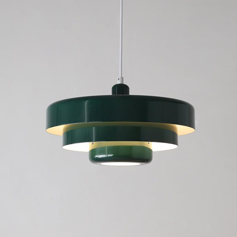 BowLift | Multi-layer pendant light green 21 cm metal
