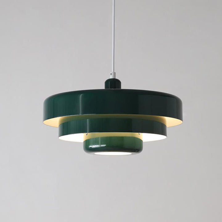 BowLift | Multi-layer pendant light green 21 cm metal