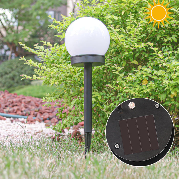 Modern Minimalist Waterproof Solar Globe ABS LED Landscape Light For Garden | Bowlift