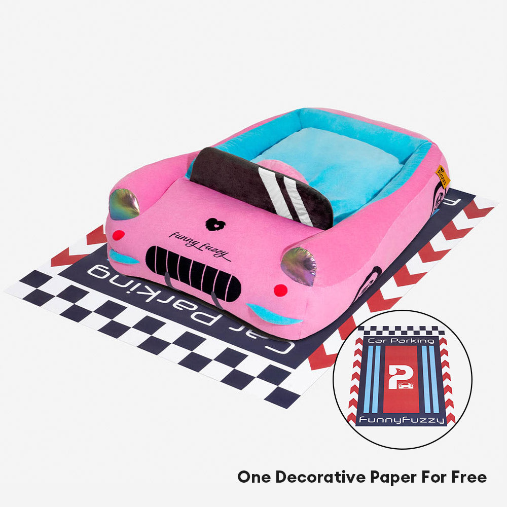BowLift | FurElegance Classic Convertible Race Car Bed | Luxury bolster dog bed for stylish comfort and support