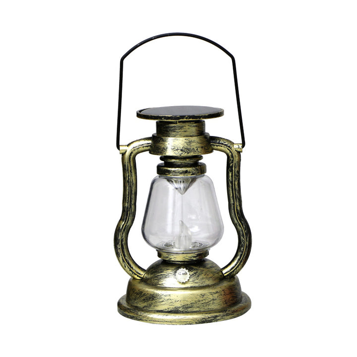 Antique-Inspired Solar LED Lantern With Glass Globe And Metal Handle Bowlift