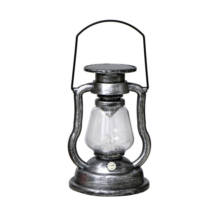 Antique-Inspired Solar LED Lantern With Glass Globe And Metal Handle Bowlift