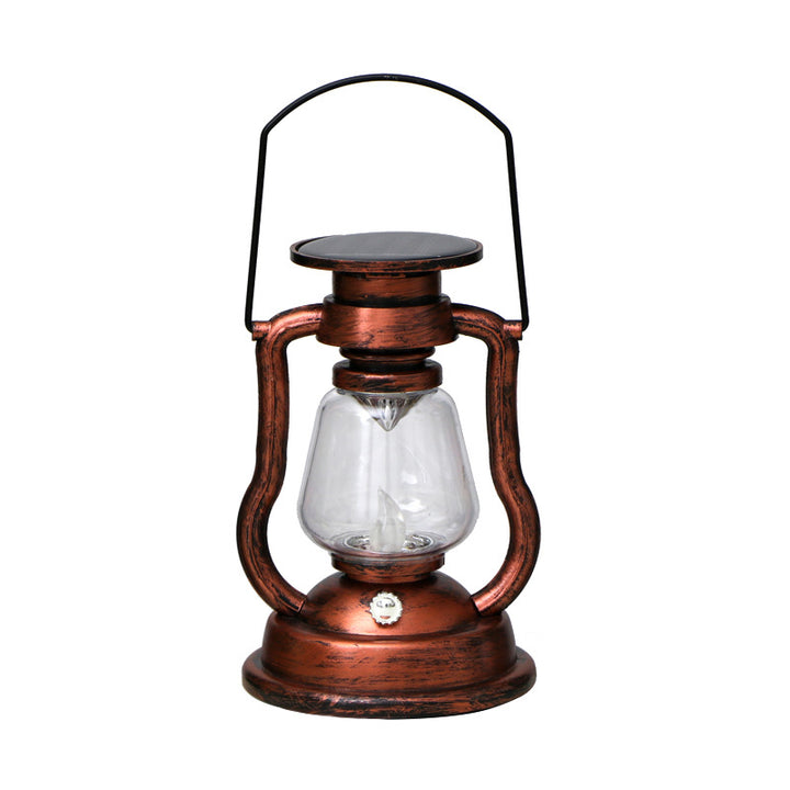 Antique-Inspired Solar LED Lantern With Glass Globe And Metal Handle Bowlift