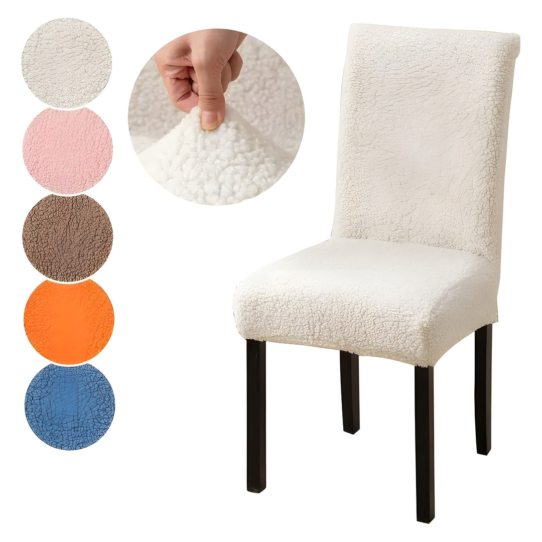 SherpaFit Chair Cover - Cozy Elastic Sherpa Dining Chair Cover | Bowlift