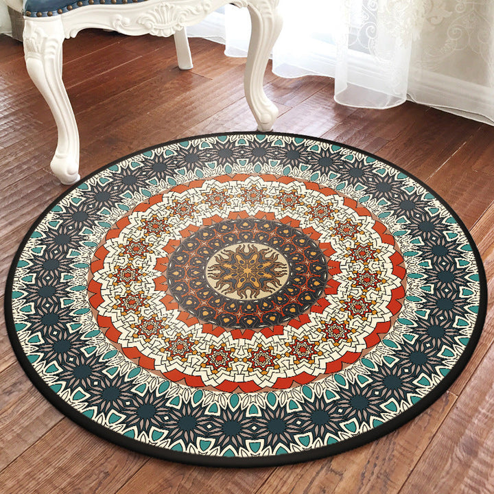 BowLift | Traditional Multicolored Moroccan Carpet Polypropylene Mandala Area Rug Non-Slip Machine Washable Stain Resistant Rug for Rome