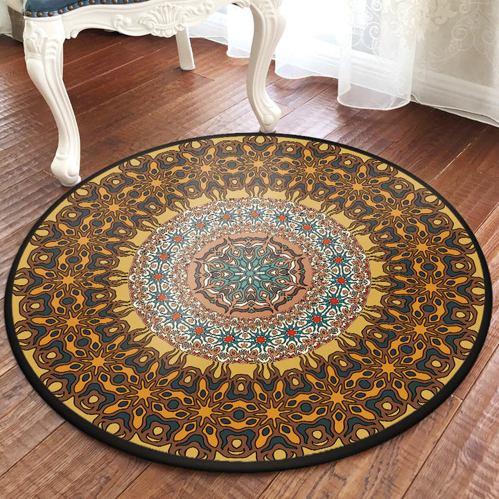 BowLift | Traditional Multicolored Moroccan Carpet Polypropylene Mandala Area Rug Non-Slip Machine Washable Stain Resistant Rug for Rome