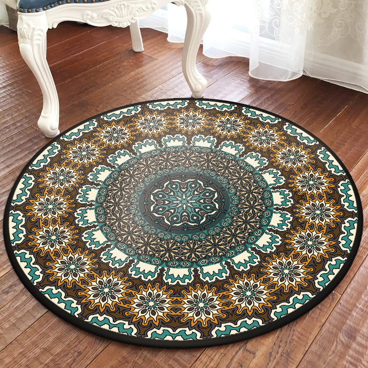 BowLift | Traditional Multicolored Moroccan Carpet Polypropylene Mandala Area Rug Non-Slip Machine Washable Stain Resistant Rug for Rome