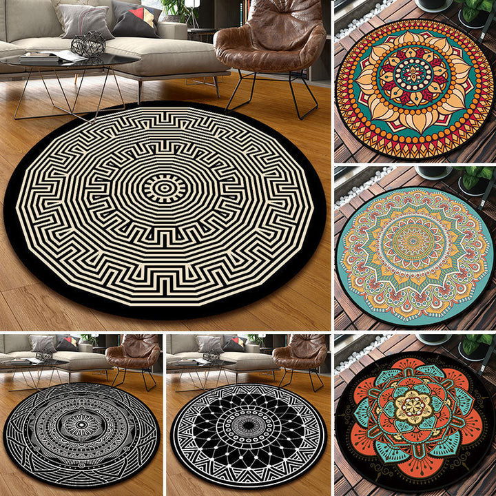 Classic multi-colored mandala rug polypropylene Moroccan rug dirt-resistant machine washable non-slip rug for the door | Bowlift