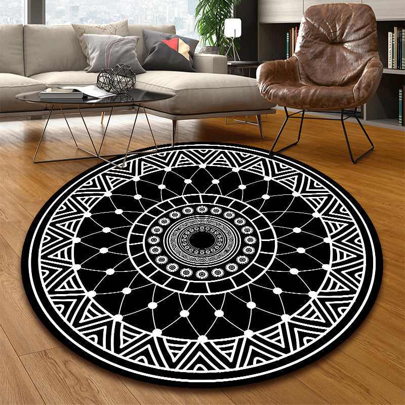 Classic multi-colored mandala rug polypropylene Moroccan rug dirt-resistant machine washable non-slip rug for the door | Bowlift